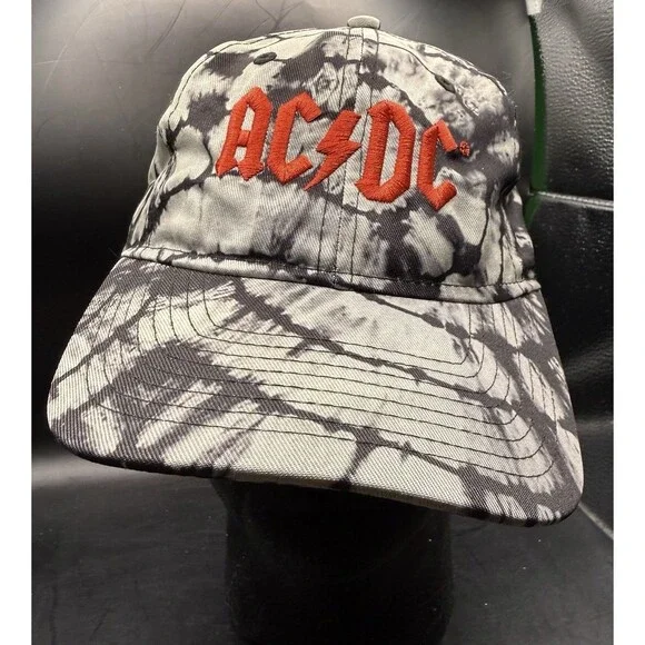 AC/DC Hat Cap Rock Band Baseball Strapback Dad Black Gray Tie Dye Embroidered - Picture 1 of 8